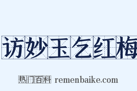 访妙玉乞红梅是什么意思的图片